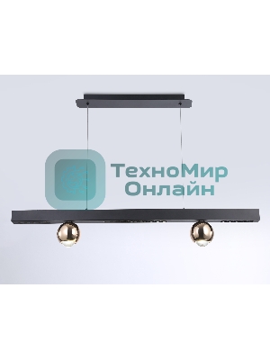 Подвесной светодиодный светильник Ambrella light FL5956 BK/GD черный/золото 4200K 18W 1000*70*1200 (Без ПДУ)