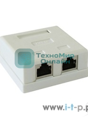 Монтажное оборудование Розетка Gembird NAS214 RJ-45 кат.STP 5e внешняя экранированная 2 порта, 110&Krone