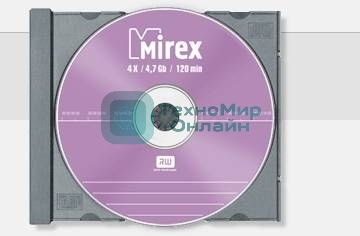 Диск DVD+RW Mirex 4.7 Gb, 4x, Slim Case (1), (1/50)