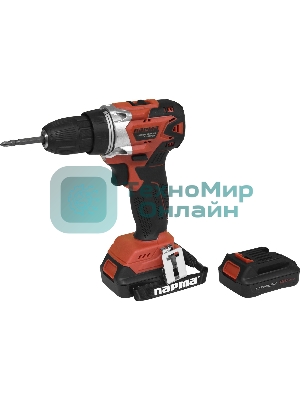 Дрель-шуруповерт Парма ДША-02А-1512/2Li, 12 В, 2 Ач, 23 Нм, бесщеточный
