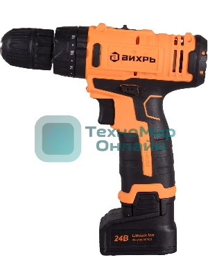 Дрель-шуруповерт Вихрь ДА-24Л-2кУ, 24 В, 2 Ач, 55 Нм, щеточный, ударный