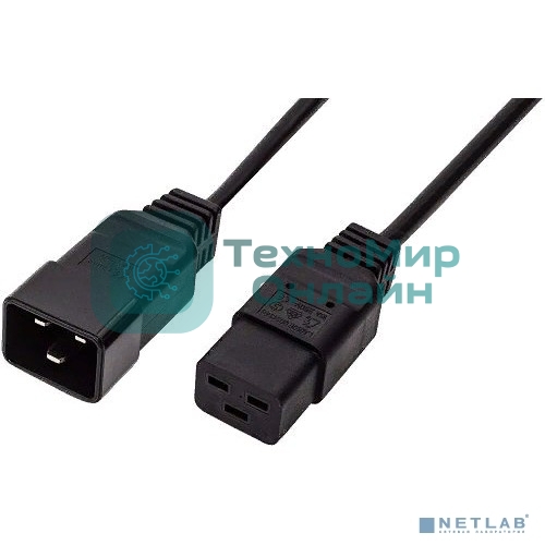 Кабель питания Filum С19-C20, 3х1.5мм, 220В, 16A, чёрный, 5м (FL-PC16-C19-C20-5M)