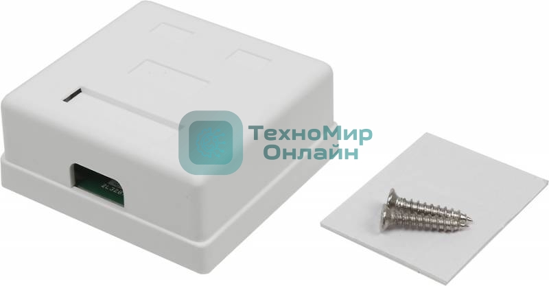 Розетка TWT (TWT-SM2-4545-WH) настенная 2 порта RJ-45 категории 5е. UTP. белая