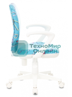 Кресло детское Бюрократ KD-W10AXSN голубой Sticks 06 крестовина пластик пластик белый