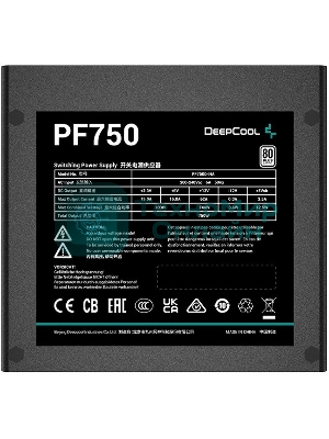 Блок питания Deepcool/GamerStorm PF750, 750Вт, 80 PLUS, 120мм, черный