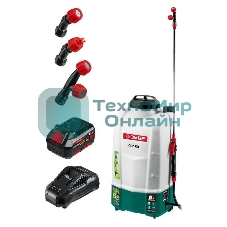 Опрыскиватель ЗУБР 15 л бак, 1 АКБ (4Ач), 5 кг  аккумуляторный, Li-Ion 18В