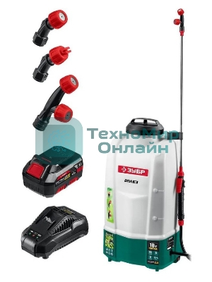 Опрыскиватель ЗУБР 15 л бак, 1 АКБ (4Ач), 5 кг  аккумуляторный, Li-Ion 18В