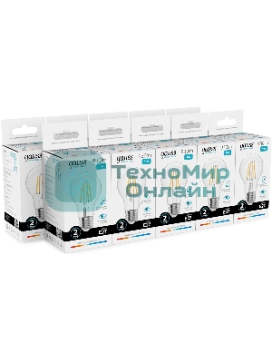 Лампа филам. Gauss Filament 11Вт цок.:E27 груша св.свеч.бел.нейт. (упак.:10шт) (22221)