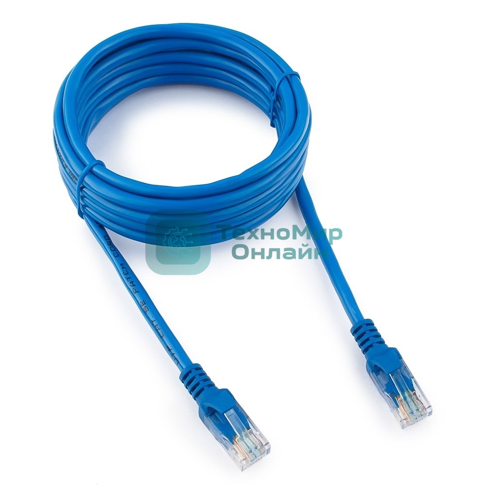 Патч-корд UTP Cablexpert cat.5e, 3м, литой, многожильный, синий